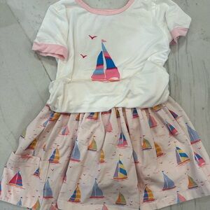 Sailboat Print Skort and Shirt for Kids